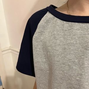 Navy blue and grey crop top